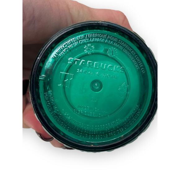 Starbucks Holiday 2021 Green Emerald Jeweled 24 oz Tumbler  (No lid) - Picture 4 of 8